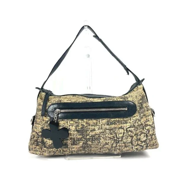 CHANEL Black Leather Logo Shoulder Bag