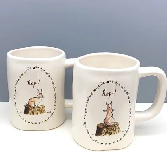 NWOT Set of 2 Rae Dunn by Magenta HOP mugs