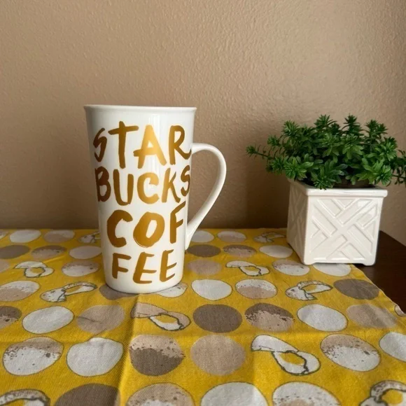 Starbucks 2015 matte gold graffiti mug