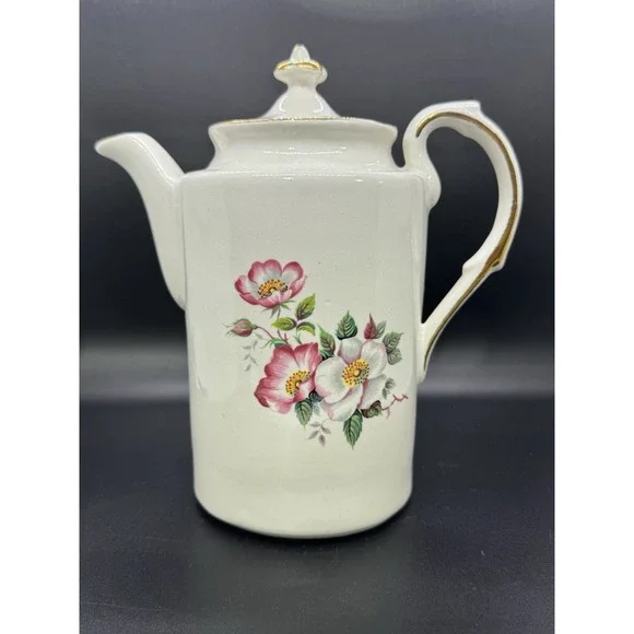Vintage‎ House of Webster Old English Tea Pot Teapot Strawberry Wild Briar Rose