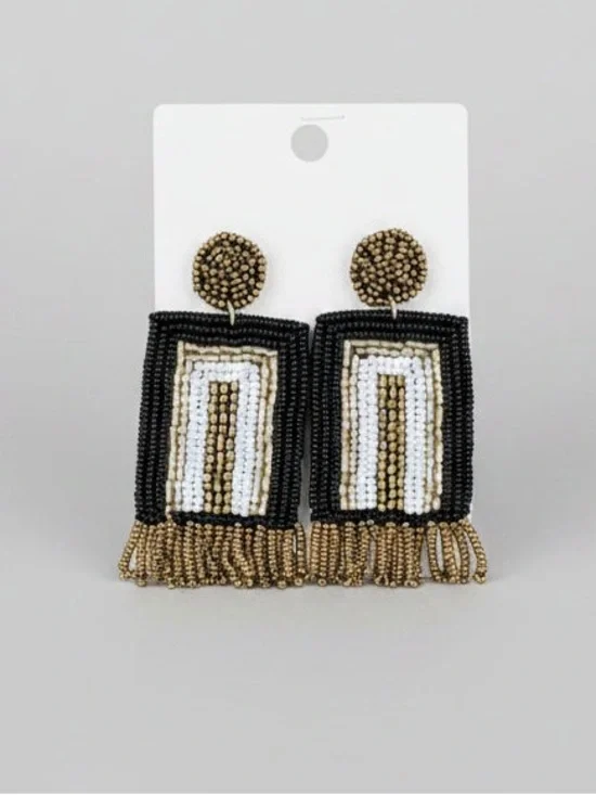 Della Beaded Earrings - Black