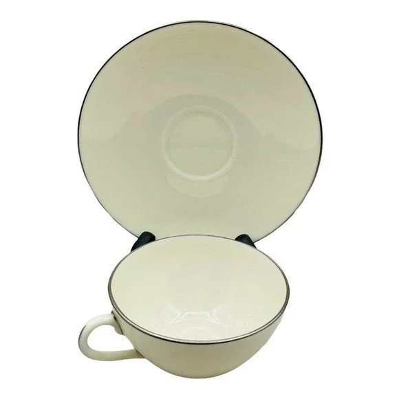 Vintage Lenox Olympia Platinum Cup and Saucer 2 pcs Set  | Home Drinkwear