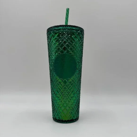 Starbucks Emerald Green Jeweled Cold cup 24oz Tumbler