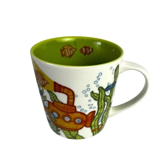 Starbucks 2010 Under The Sea Submarine  8 oz. Coffee Cup Mug‎ Kids Sea Life