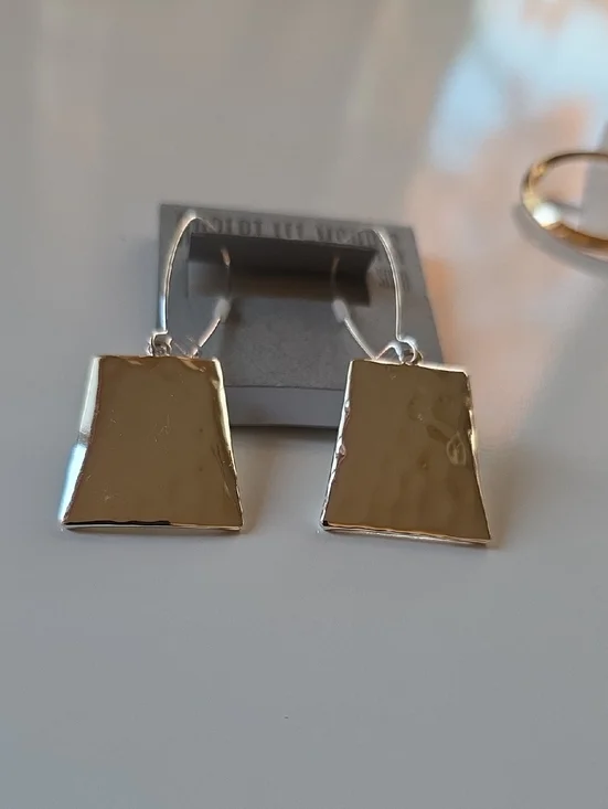 Robert Lee Morris Soho Silver-Tone Trapezoid Drop Earrings.‎