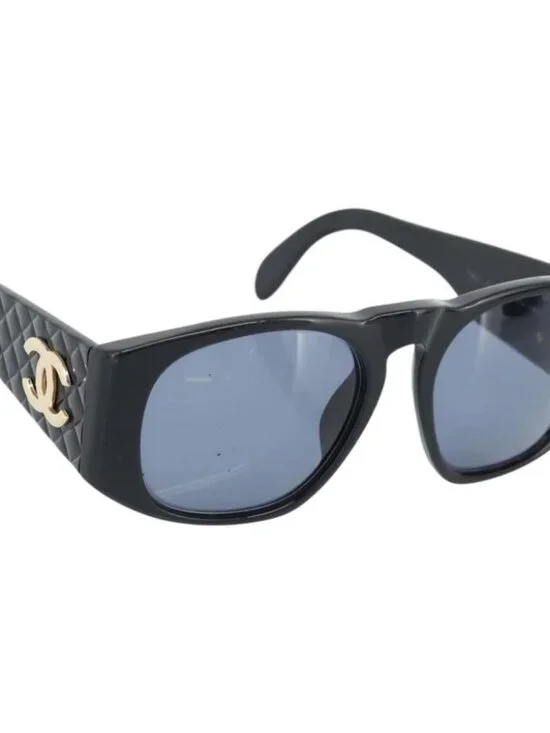 CHANEL Sunglasses plastic Black CC Auth 180944M