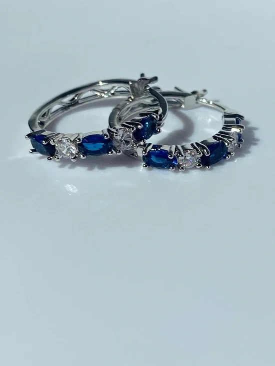 Fashion Rhinestone Crystal Hoop Earrings - New