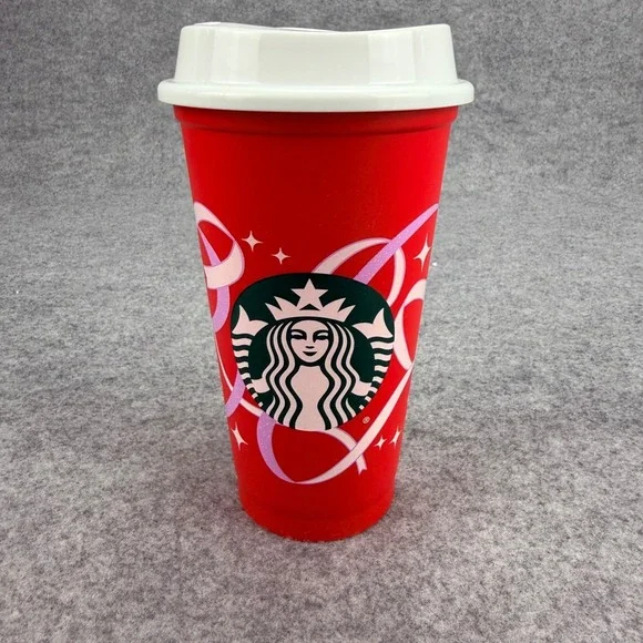 Starbucks 2021 50 Years Celebrate Coffee 16 fl oz Reusable Cup Red White Lid