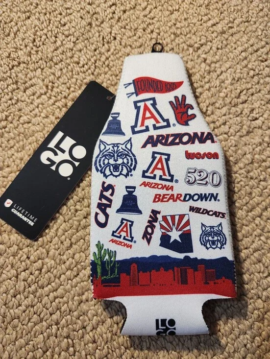 University of Arizona Logo Can Cooler Koozie - White, Red & Blue