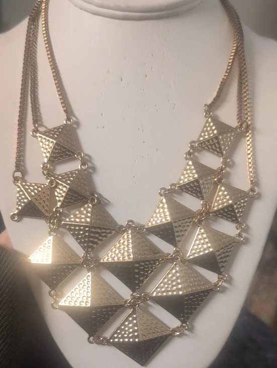 Gold Tone Art Deco Style Statement Style