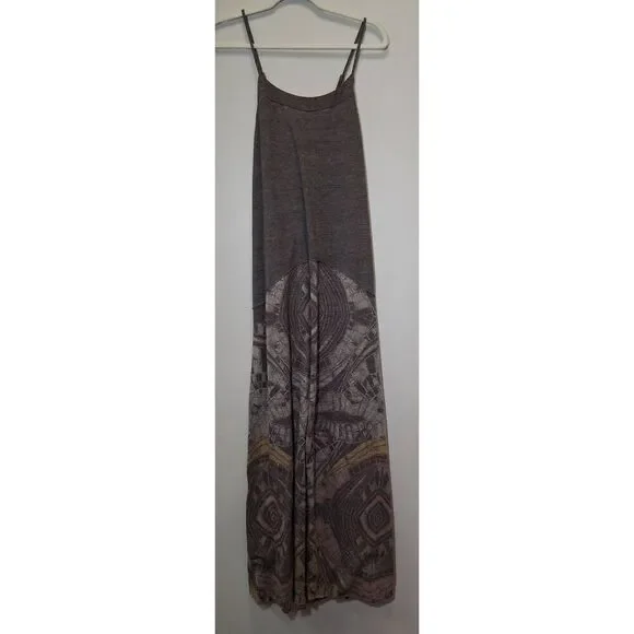 Free People womens small maxi dress rust brown earthtone whimsical beach boho