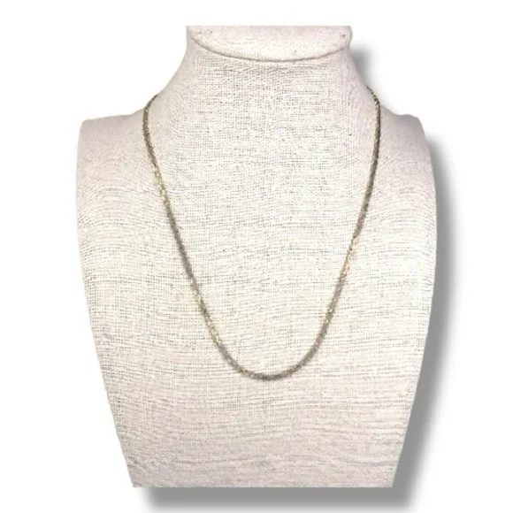 Silver Chain Necklace Herringbone Classic 16.5” Length Link Spring Ring