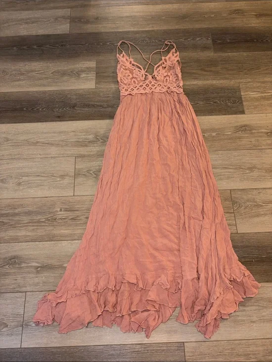 Free People Coral Lace Bodice Maxi Dress