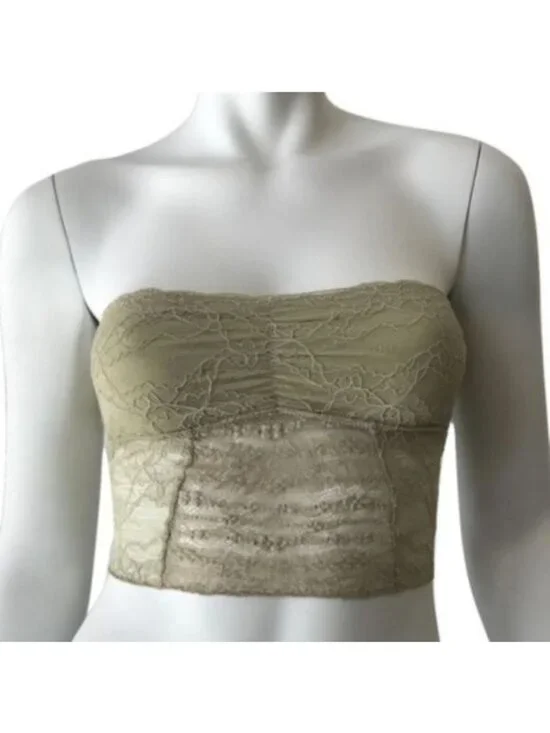 Free People Strapless Champagne Lace Bandeau