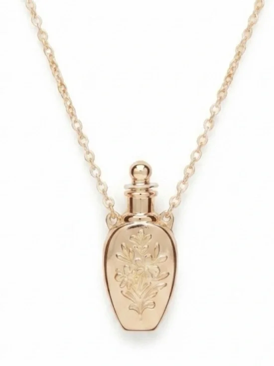 NWT ⚜️🌼⚜️ Piper K Golden Tone Brass Bottle Pendant Necklace