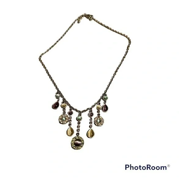Vintage tear drop jewel choker necklace