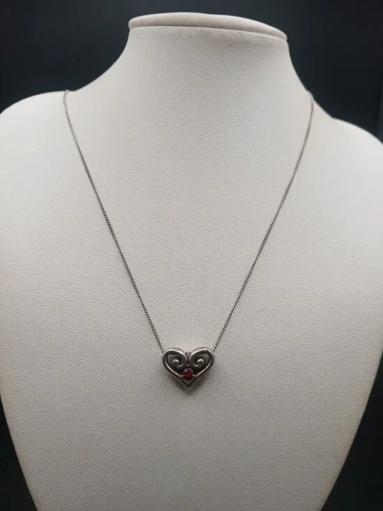 Retired Brighton Alcazar Blaze Heart Pendant Necklace