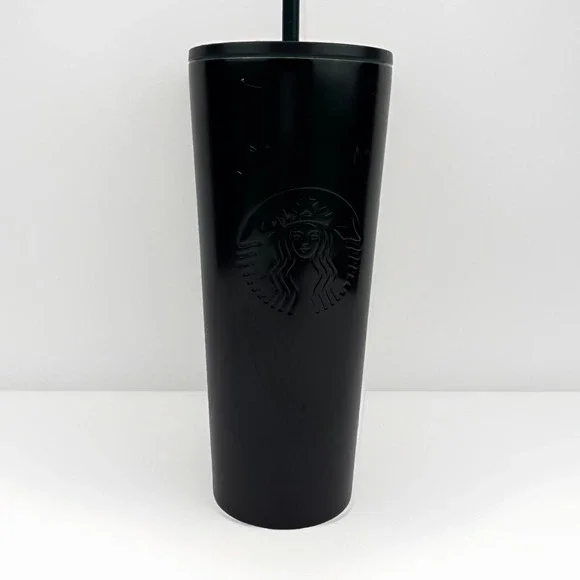 Starbucks Dark Green Black‎ Gradient Ombré 24 oz Tumbler Cup With Straw