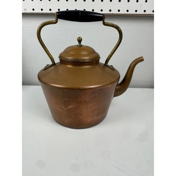 Vtg Taurus Portugal Copper Tea Kettle‎ Pot Rustic Farmhouse Cottagecore