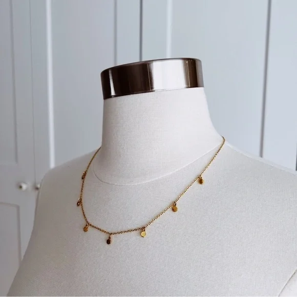 J.Crew Demi-fine 14k gold-plated long necklace with dot charms