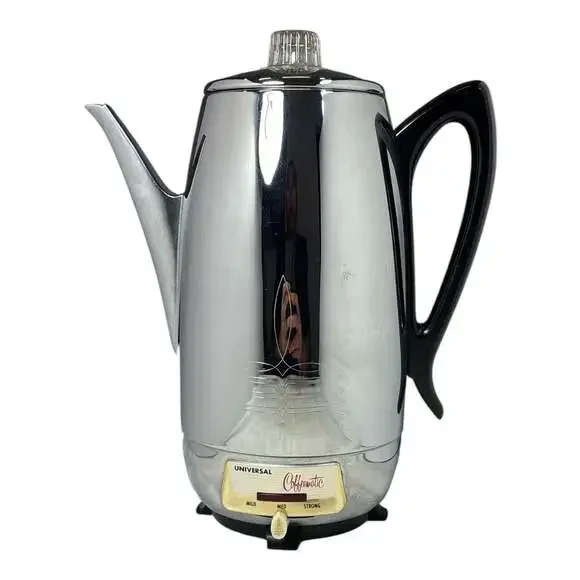 Vintage Universal Coffeematic 4470 Percolator Coffee Pot Maker MCM Chrome Tested