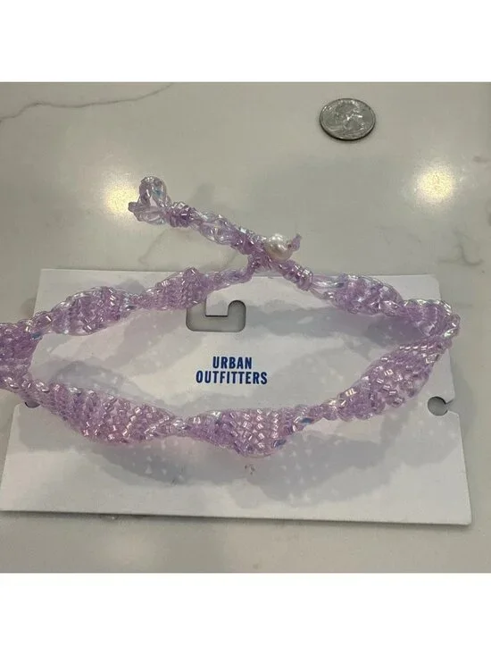NWT Urban Outfitters Lavender Plastic Braided Necklace Choker