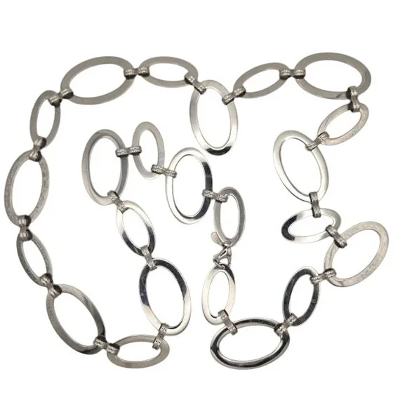 Milor Long Chunky Oval‎ Link Chain Necklace Stainless Steel Milor China  38