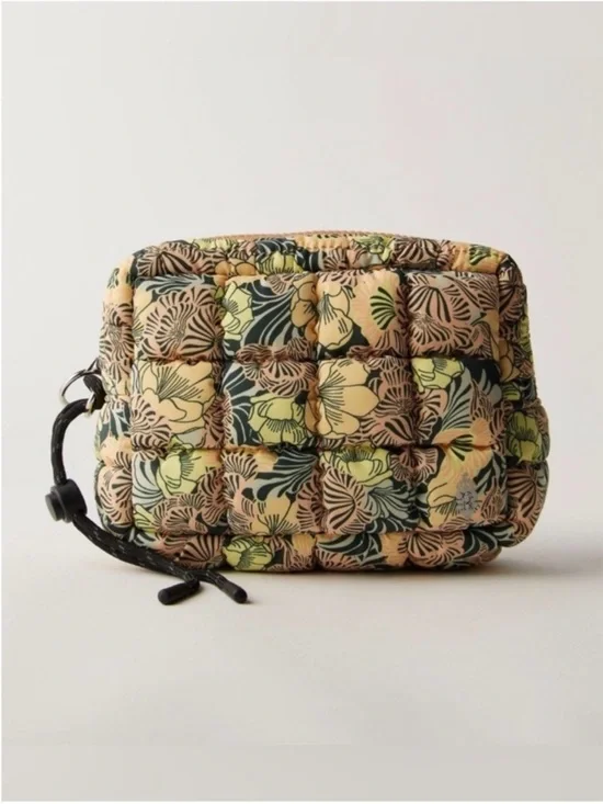 Free people printed Quilted mini Print Wristlet Pouch NWOT