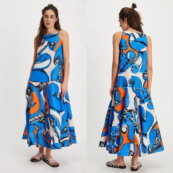NWT Free People Marimekko Antra Eldfamn Printed Maxi Dress