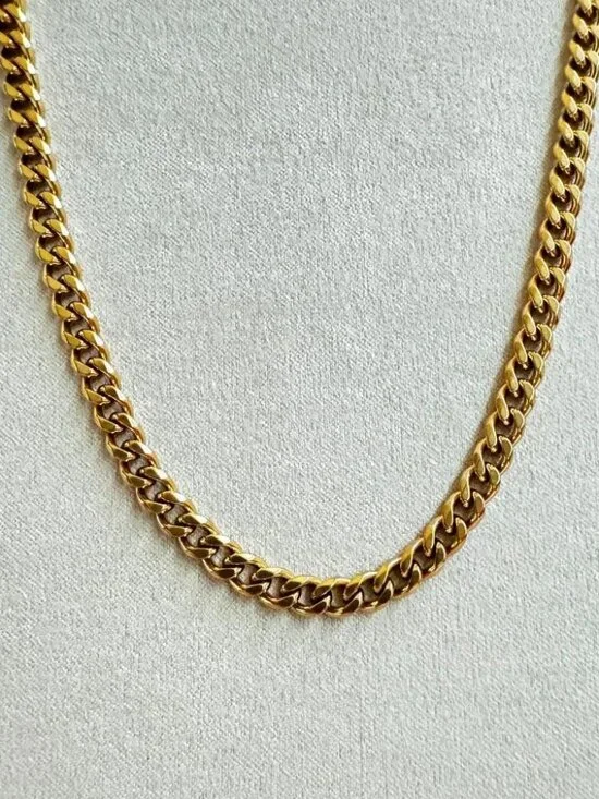 Gold 5mm Cuban Chain - Gold Plated - 22 inches / 55 cm - Unisex