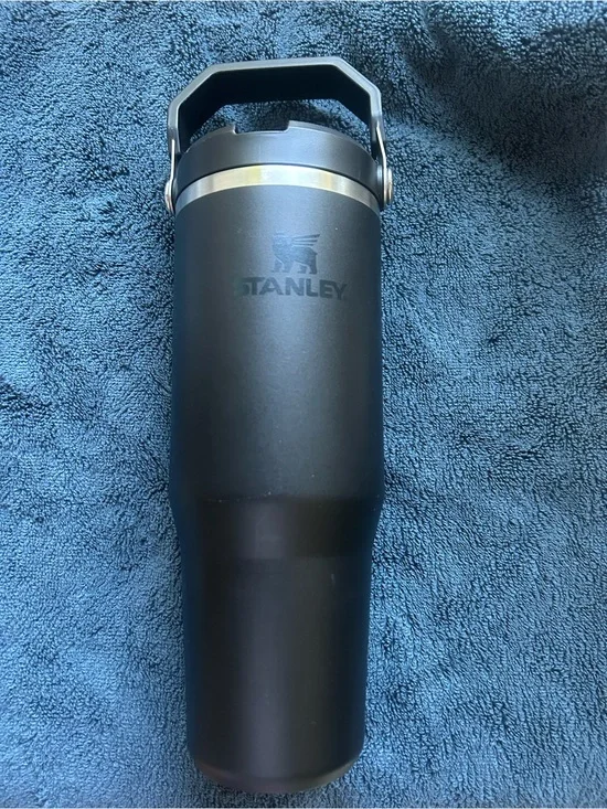 Stanley Black Travel Tumbler with Silver Accent