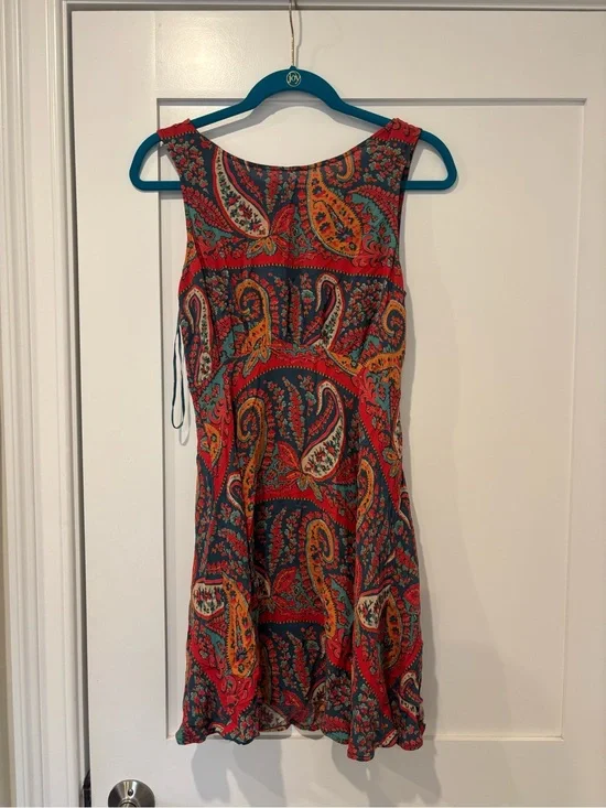 Free People Paisley Boho Sleeveless Mini Dress Size 8