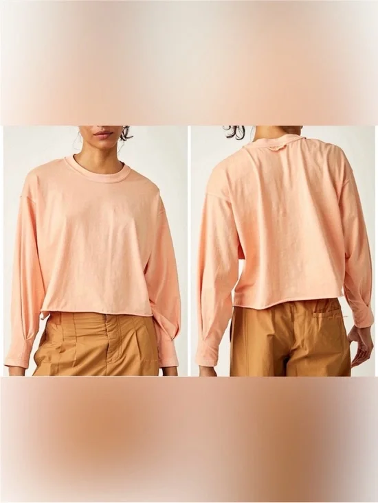 NWOT Free People FP Movement Inspire Layer - winter melon orange - Large