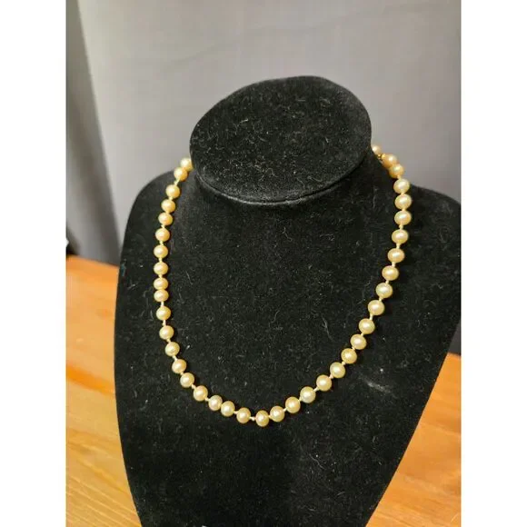 Vintage Marvella Faux Pearl Necklace, Adjustable 16
