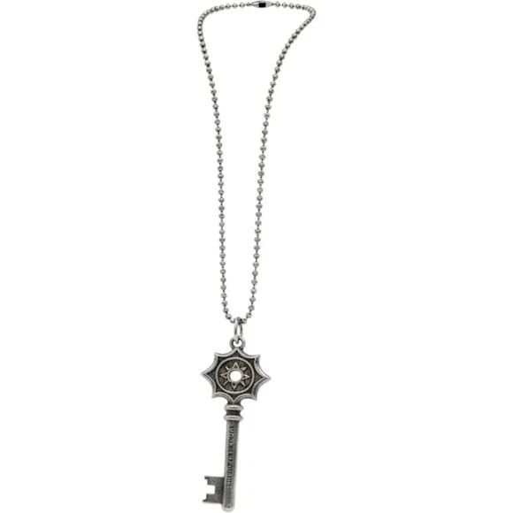 Disney Kingdom Hearts Sora Keyblade Pendant Necklace Pewter Tone MII 30 Inch