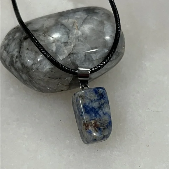 Sodalite Gemstone Polished Pendant Necklace