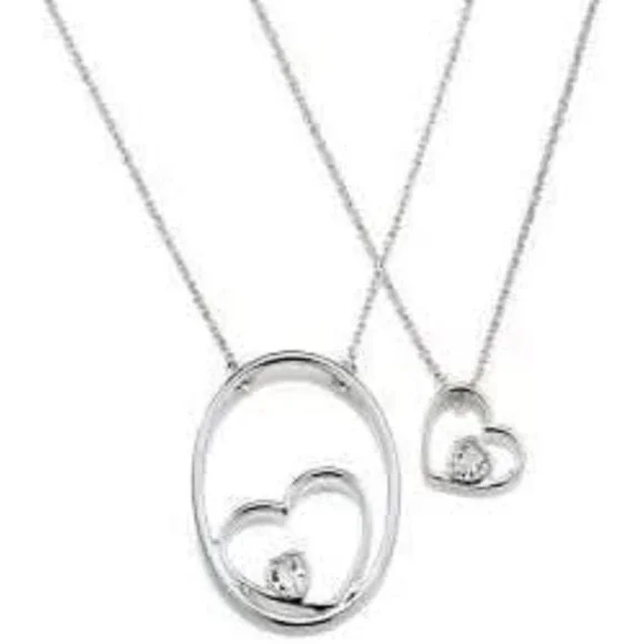Nesting Hearts Charm Necklaces, New - Boxeed