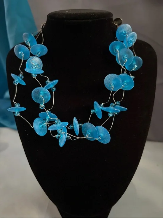Turquoise Disc Multi-Strand Necklace - Women Jewelry