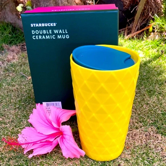 Starbucks Hawaii pineapple ceramic tumbler NEW