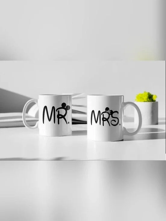 NIB Mr. & Mrs. Mickey/Minnie Ceramic Mugs