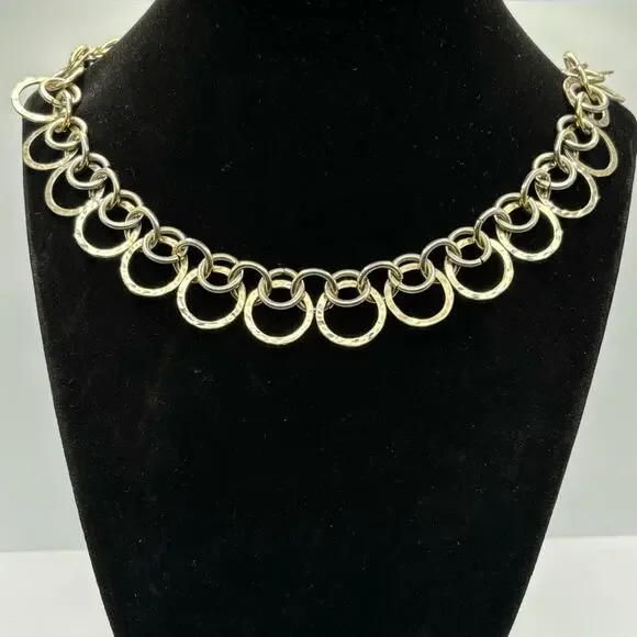 Retro Gold Circle Link Necklace