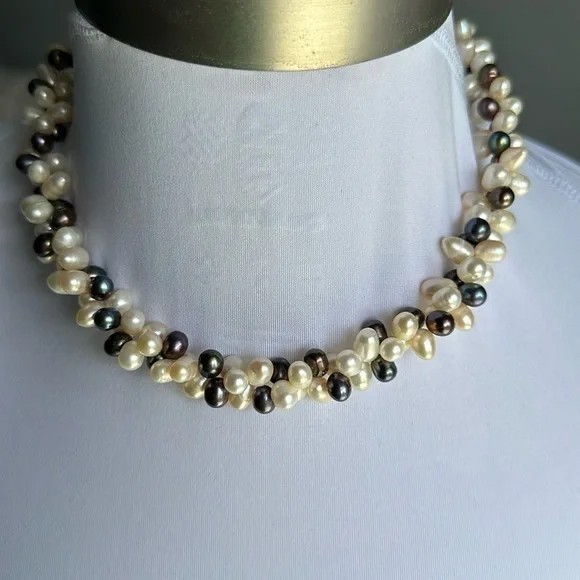 Elegant 925 silver real freshwater pearls