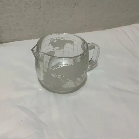Vintage Nestle Nescafe Globe Glass Creamer Made in Japan Glassware A13