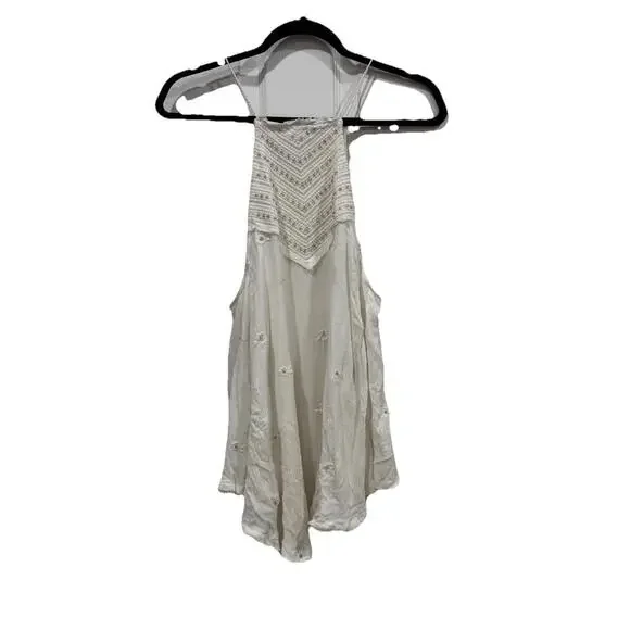 Women’s Free people intimately small s top tank white‎ beaded Asymmetrical