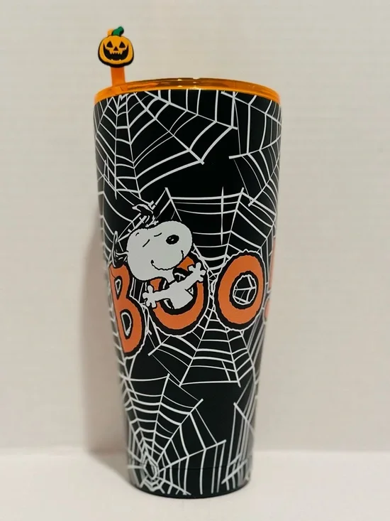Peanuts NWT Snoopy Halloween Spiderwebs Stainless Steel Tumbler