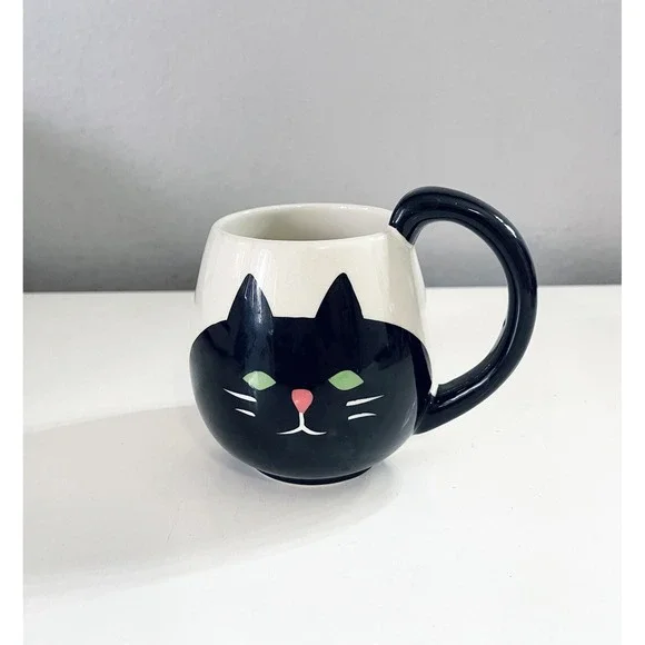 Black Kitty Cat Concombre‎ Coffee Tea Mug