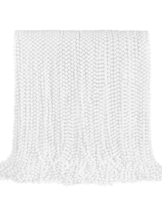 100PCS White Mardi Gras Bead Necklaces 33