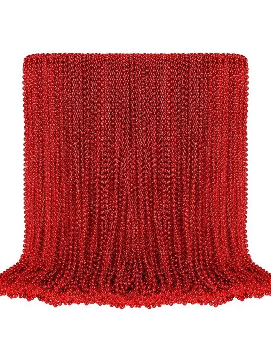 100PCS Red Mardi Gras Bead Necklaces 33