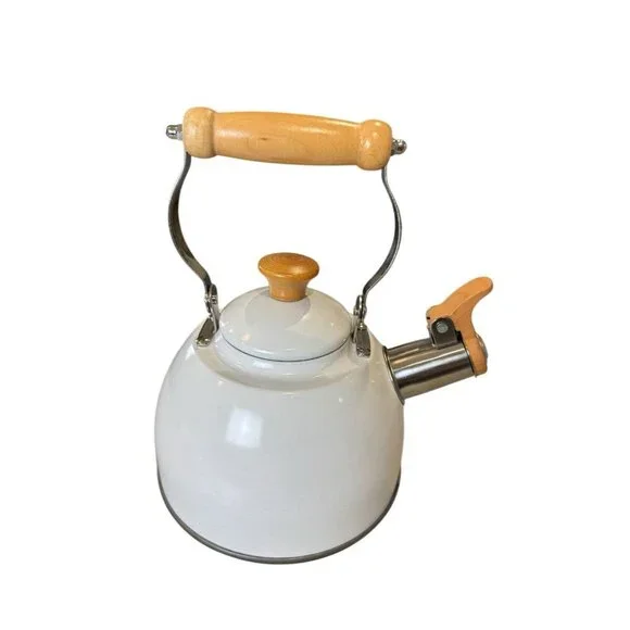 RockUrWok 1.5L Whistling Tea Kettle‎ White Stainless Steel Stovetop Kettle New