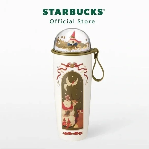 STARBUCKS 2023 STAINLESS STEEL 20OZ HOLIDAY FRIENDS TUMBLER W/LID